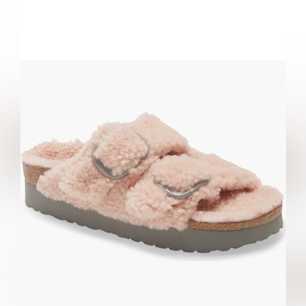 Papillio X Birkenstock Arizona Big Buckle Shearling Teddy Rose Pink 37